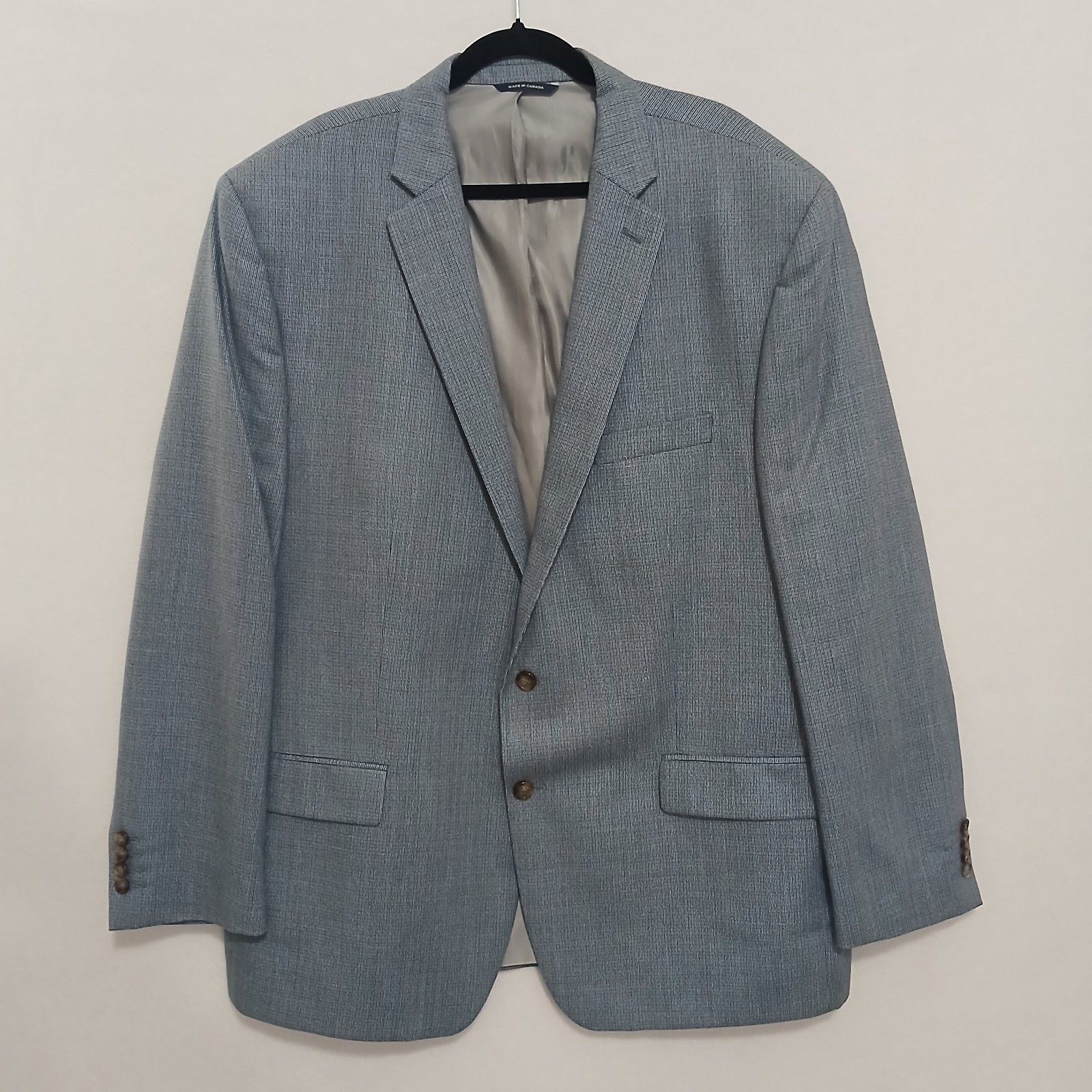 Ralph Lauren Mens Blazer Light Blue 2 Button Wool Silk Suit Jacket 50l #628